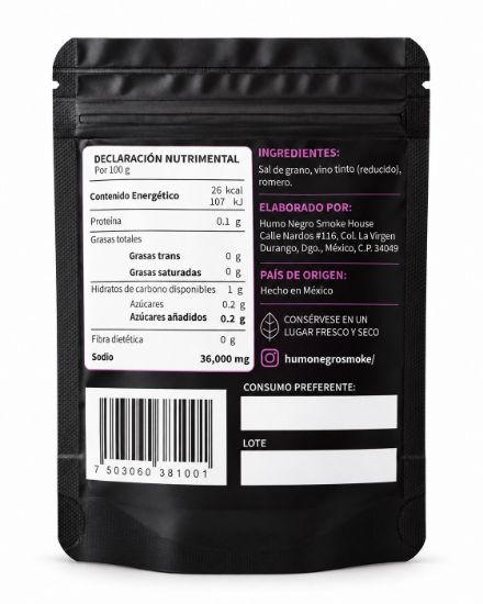 Imagen de Sal de Vino Tinto 100 g – Humo Negro Smoke House