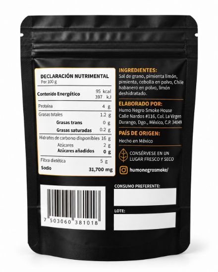 Imagen de Sal Habanero-Limón 100 g – Humo Negro Smoke House