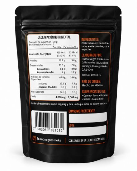 Imagen de Habanero Crunch 30 g – Humo Negro Smoke House