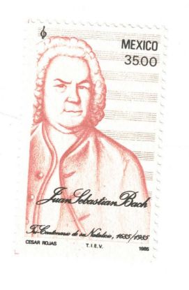 Imagen de ESTAMPILLA NUEVA DE MEXICO TERCER CENTENARIO JUAN SABASTIAN BACH 1985 NUEVA
