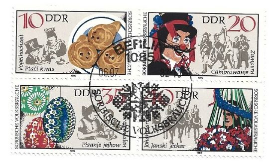 Imagen de ALEMANIA DEL ESTE BLOCK ESTAMPILLAS DE FOLKLORE 1982 USADAS