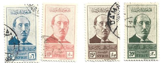 Imagen de SIRIA ESTAMPILLAS DE 1945 PRESIDENTE SHUKRI AL QUWATLI 1945
