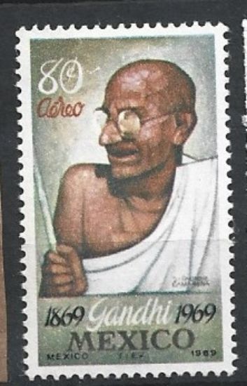 Imagen de ESTAMPILLA MEXICO DEDICADA A GANDHI ,NUEVA, EMITIDA EN 1969