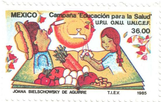 Imagen de ESTAMPILLA MEXICO  CAMPAÑA DE VACUNACION UNICEF 1985 NUEVA