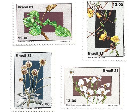 Imagen de ESTAMPILLAS DE BRASIL FLORES 1981 NUEVAS