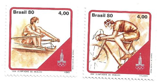 Imagen de ESTAMPILLAS DE BRASIL OLIMPIADAS EN LA UNION SOVIETICA 1980 NUEVAS