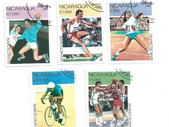 Imagen de SERIE DE ESTAMPILLA PREOLIMPICAS DE NICARAGUA DE 1990 EN CELEBRACION A LOS JUEGOS OLIMPICOS DE BARCELONA 92