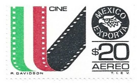 Imagen de ESTAMPILLA SERIE MEXICO EXPORTA CINE $20 PAPEL CEBOLLA 3RA EMISION NUEVA