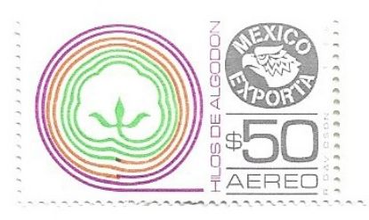 Imagen de ESTAMPILLA SERIE MEXICO EXPORTA $50.00 HILOS DE ALGODON 4TA SERIE  NUEVA
